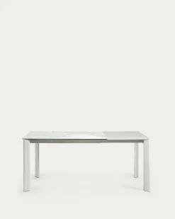 Kave Home Uitschuifbare Tafel Axis Porselein met Grijs Poten 120 (180)cm