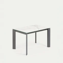 Kave Home Uitschuifbare Tafel Axis Porselein Wit/donkergrijs 120 (180)cm