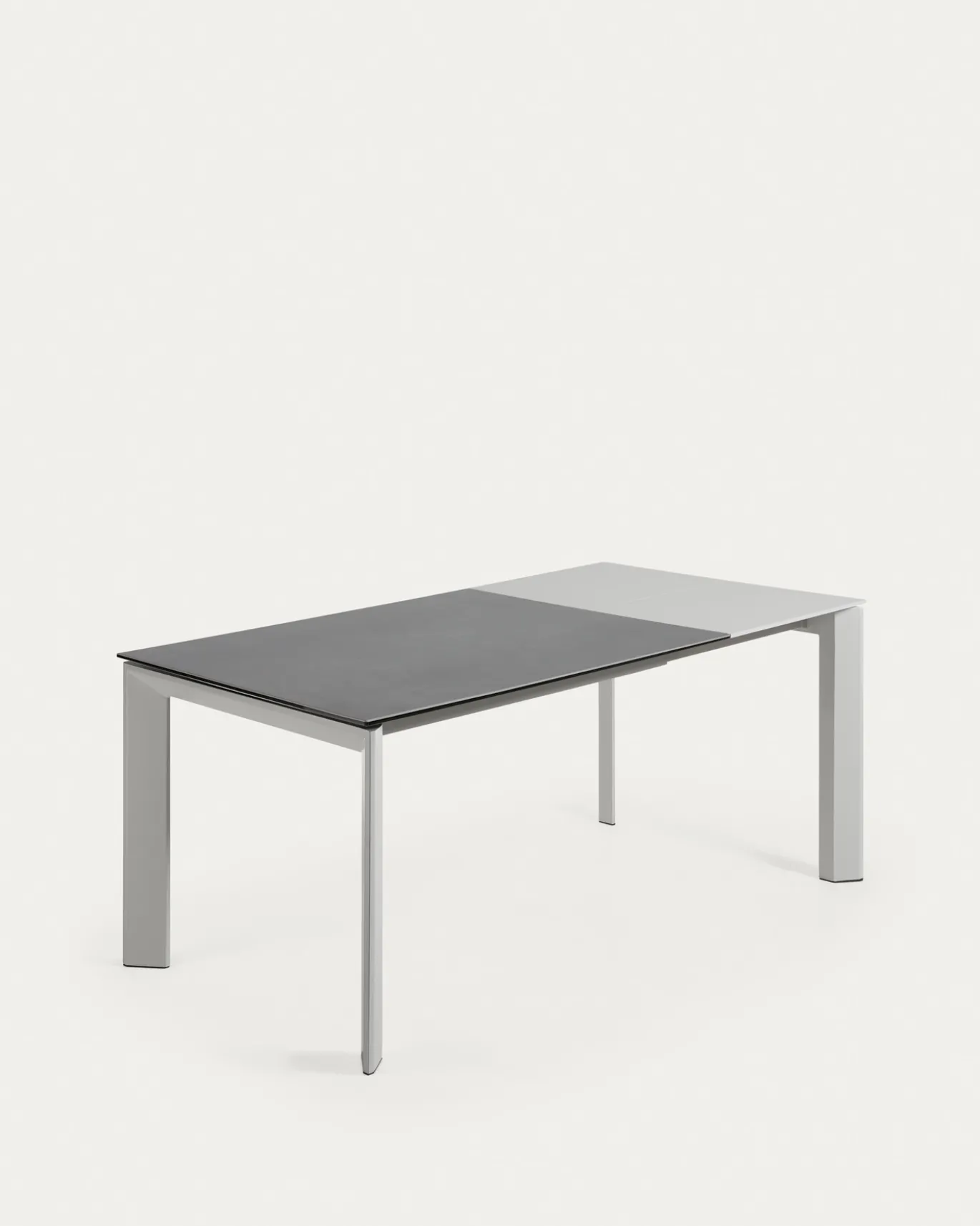 Kave Home Uitschuifbare Tafel Axis Porselein/Vulcano Roca met Grijze Poten 120-180cm