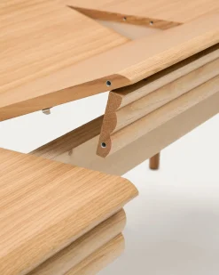 Kave Home Uitschuifbare Tafel Lenon Eikenfineer Naturel 160(200)x90cm