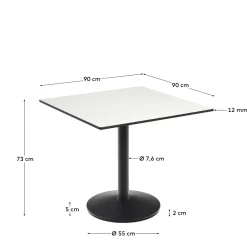 Kave Home Vierkante Bistrotafel Esilda Wit 90x90x70cm