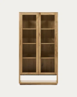 Kave Home Vitrinekast Alguema Eikenfineer Naturel 100x185cm
