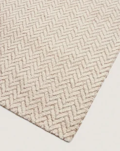 Kave Home Vloerkleed Calira Beige Wol Gevlochten Jacquardmotief 300x200cm