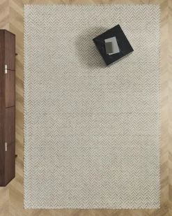 Kave Home Vloerkleed Calira Beige Wol Gevlochten Jacquardmotief 300x200cm