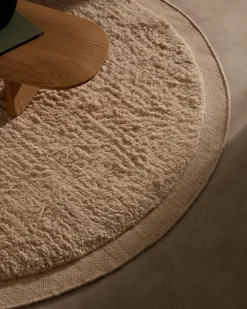 Kave Home Vloerkleed Marely Wol Wit Ø200cm