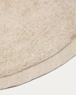 Kave Home Vloerkleed Marely Wol Wit Ø200cm