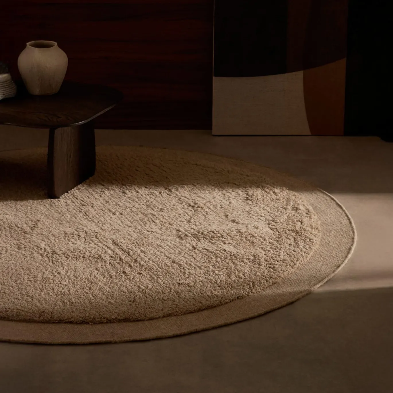 Kave Home Vloerkleed Marely Wol Beige Ø200cm