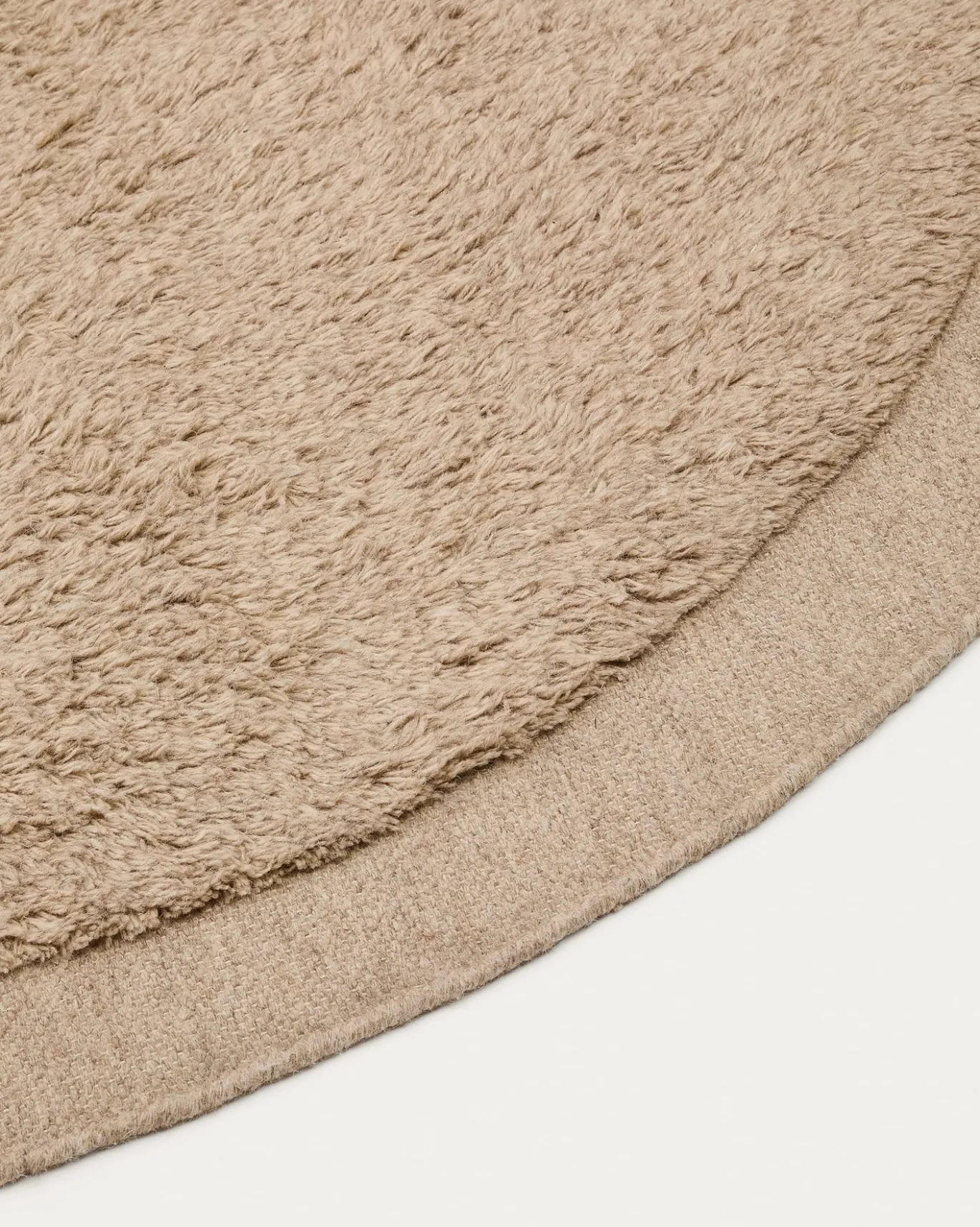 Kave Home Vloerkleed Marely Wol Beige Ø200cm