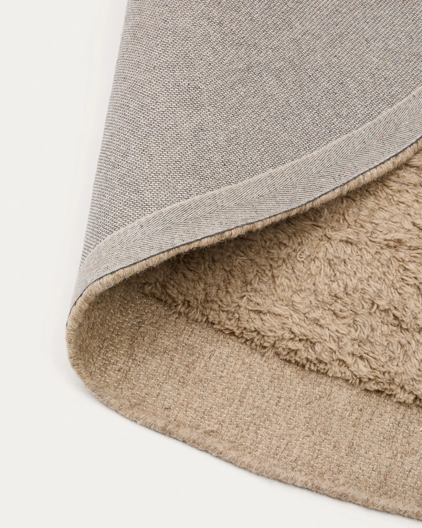 Kave Home Vloerkleed Marely Wol Beige Ø200cm