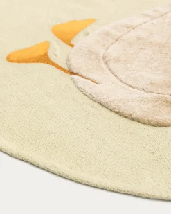 Kave Home Vloerkleed Milu Katoen Groene Gans Ø100cm