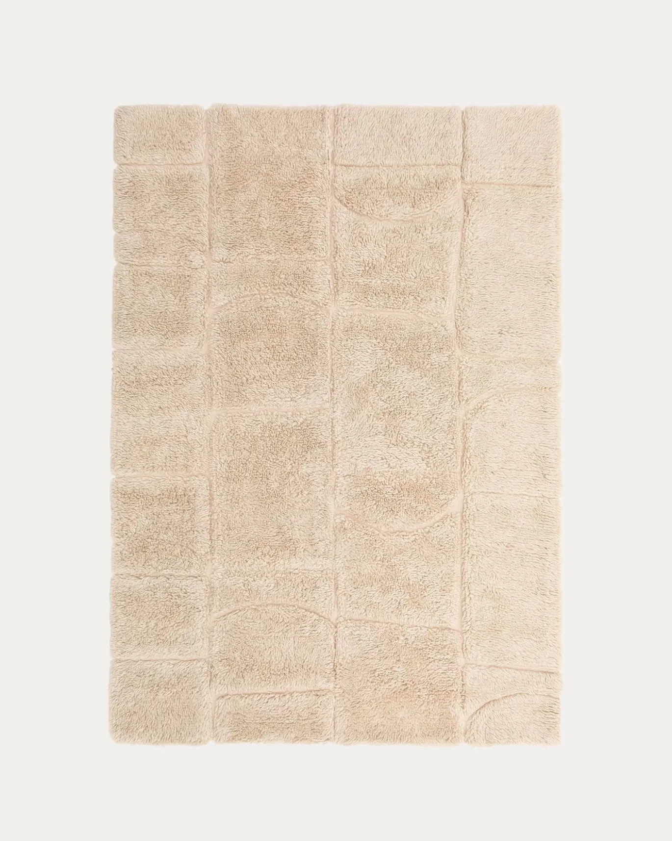 Kave Home Vloerkleed Nak Wol Jacquard Ecru 160x230cm