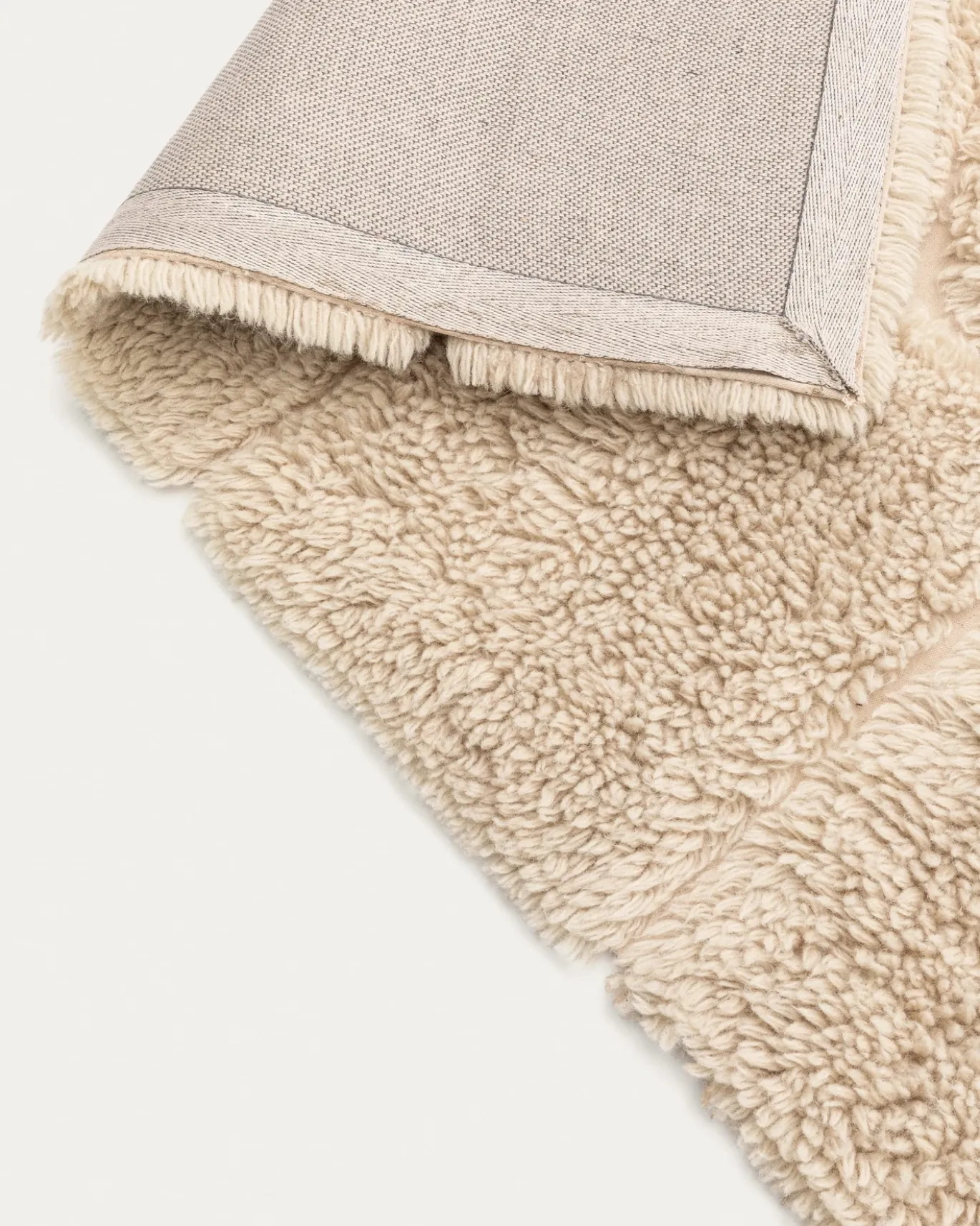 Kave Home Vloerkleed Nak Wol Jacquard Ecru 160x230cm