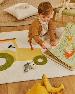 Kave Home Vloerkleed Nalim Katoen Beige Tractor 90x150cm
