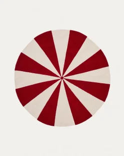 Kave Home Vloerkleed Wirla Katoen Beige/rood Ø100cm