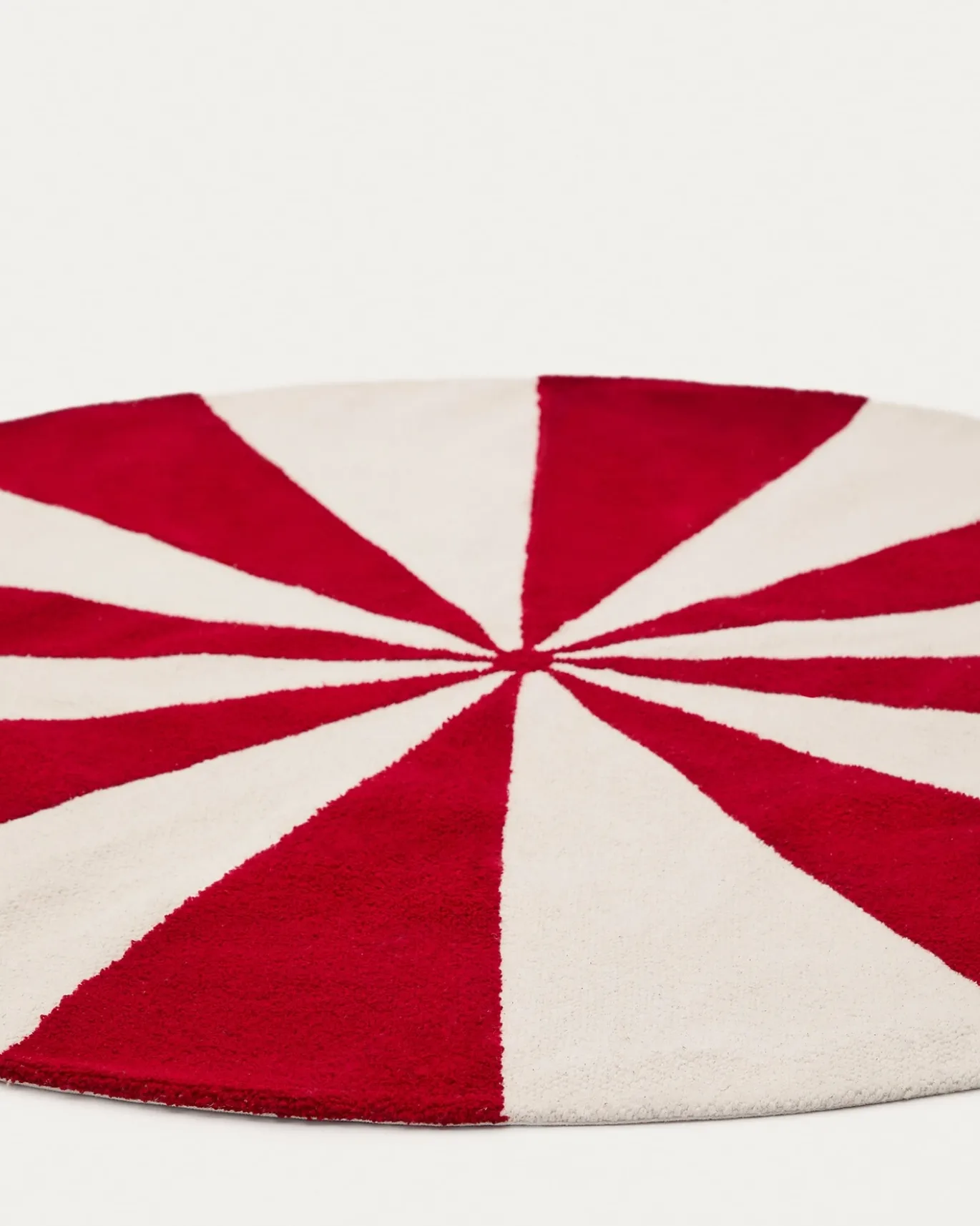 Kave Home Vloerkleed Wirla Katoen Beige/rood Ø100cm