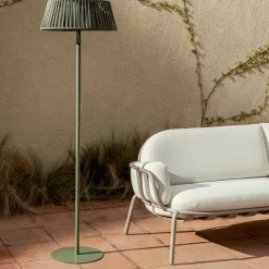 Kave Home Vloerlamp Aldet Outdoor Touw Metaal Groen Ø46cm