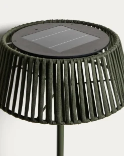Kave Home Vloerlamp Aldet Outdoor Touw Metaal Groen Ø46cm