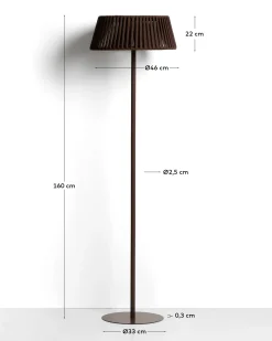 Kave Home Vloerlamp Aldet Outdoor Touw Metaal Bruin Ø46cm