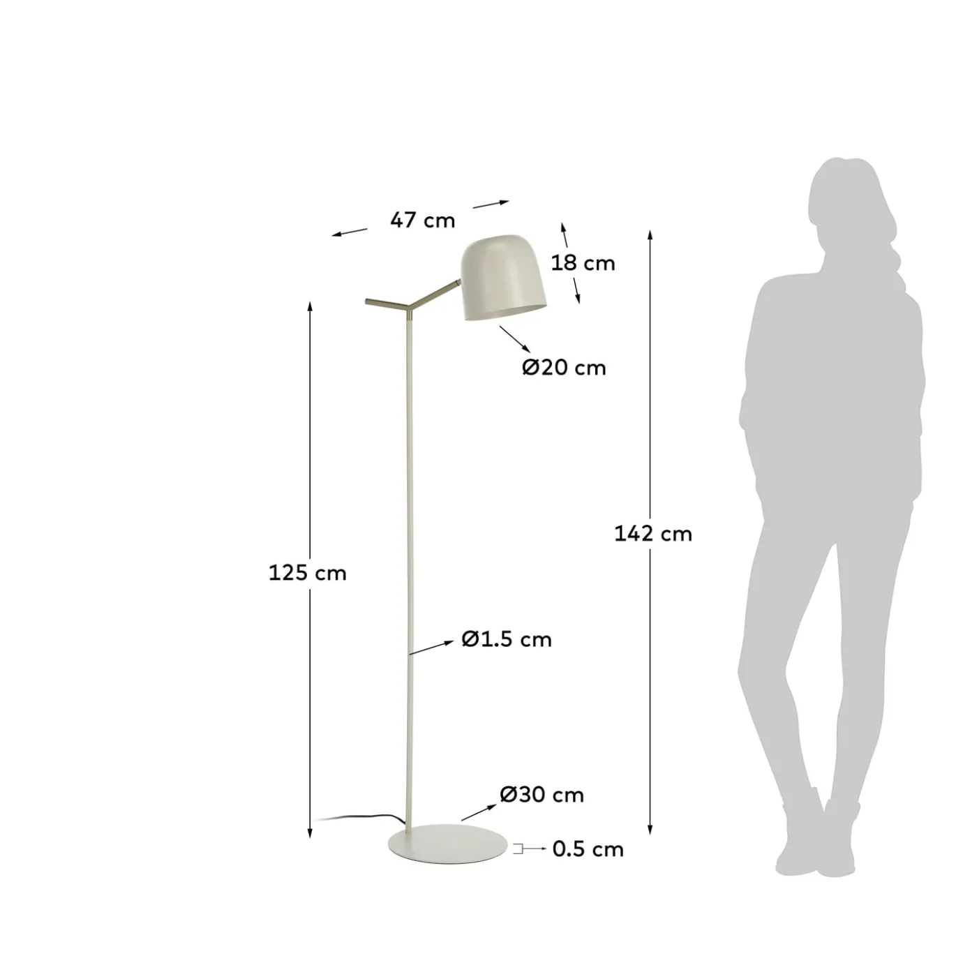 Kave Home Vloerlamp Alish Beige