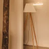 Kave Home Vloerlamp Benicarlo Massief Rubberhout Beige