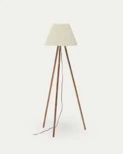 Kave Home Vloerlamp Benicarlo Massief Rubberhout Beige