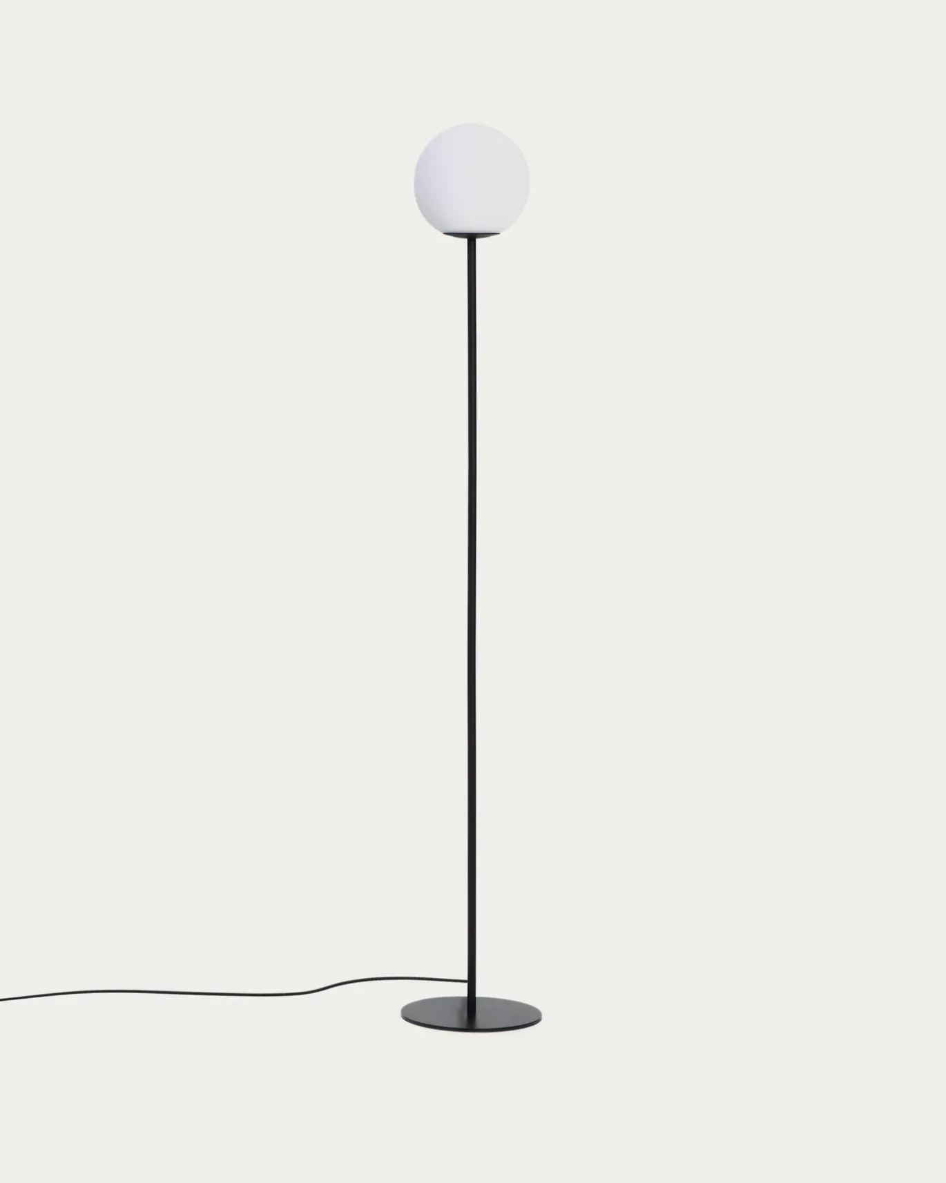 Kave Home Vloerlamp Brisia Metaal Zwart Glas Ø20cm