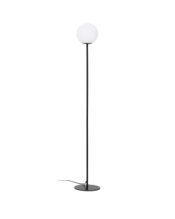 Kave Home Vloerlamp Brisia Metaal Zwart Glas Ø20cm