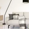 Kave Home Vloerlamp Ciana Metaal Zwarte Finish en Katoenen Kap