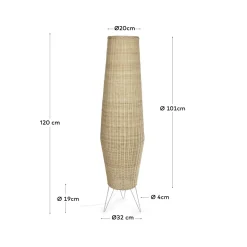 Kave Home Vloerlamp Kamaria Groot Rotan Natuurlijke Finish