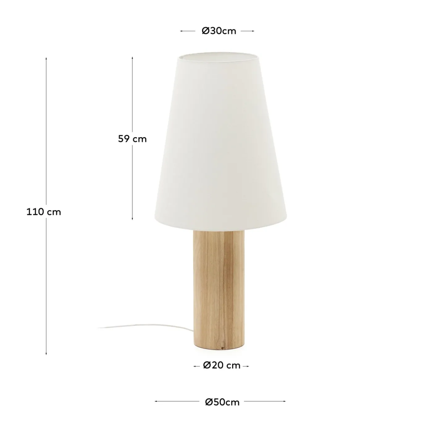 Kave Home Vloerlamp Marga Massief Hout Naturel