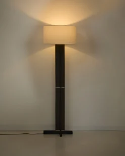 Kave Home Vloerlamp Niani Rubberhout Donkerbruin Katoen