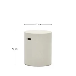 Kave Home Voetsteun Aiguablava Wit Cement Ø37cm