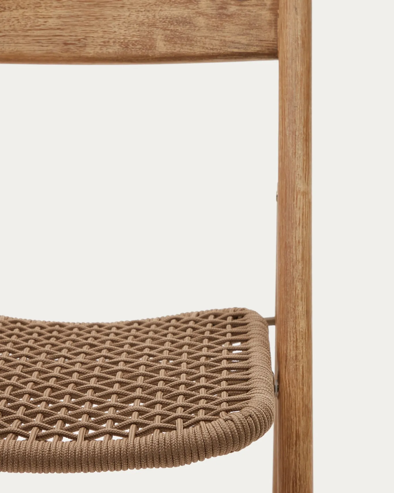 Kave Home Vouwstoel Dandara Massief Acaciahout Beige Touw