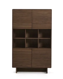 Kave Home Wandkast Norlen met 4 Deuren Walnootfineer 100x163cm