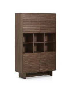 Kave Home Wandkast Norlen met 4 Deuren Walnootfineer 100x163cm