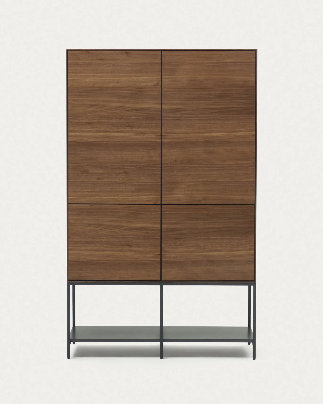 Kave Home Wandkast Vedrana 4-deurs Walnoot 97,5x160cm