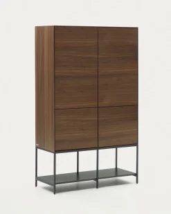 Kave Home Wandkast Vedrana 4-deurs Walnoot 97,5x160cm