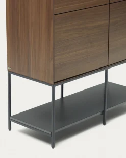 Kave Home Wandkast Vedrana 4-deurs Walnoot 97,5x160cm