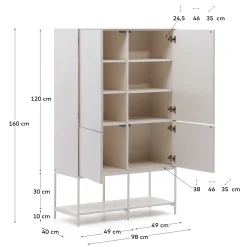 Kave Home Wandkast Vedrana 4 Deuren Wit 97,5x160cm