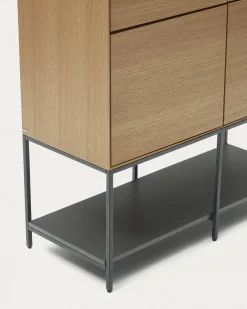 Kave Home Wandkast Vedrana 4-deurs Eiken 97,5x160cm