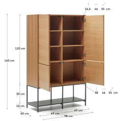 Kave Home Wandkast Vedrana 4-deurs Eiken 97,5x160cm