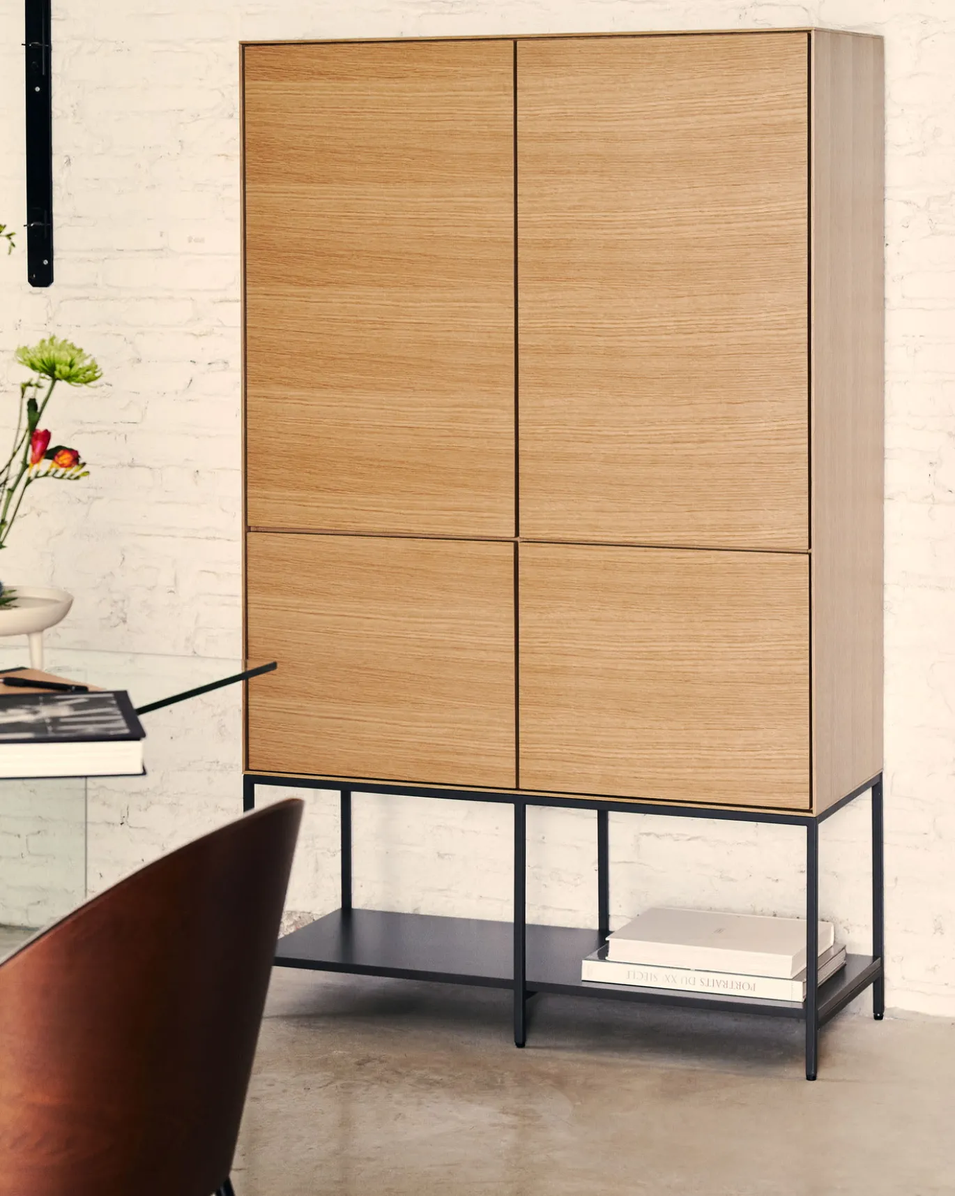 Kave Home Wandkast Vedrana 4-deurs Eiken 97,5x160cm