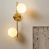 Kave Home Wandlamp Brisia Metaal Messing Glas Ø15cm