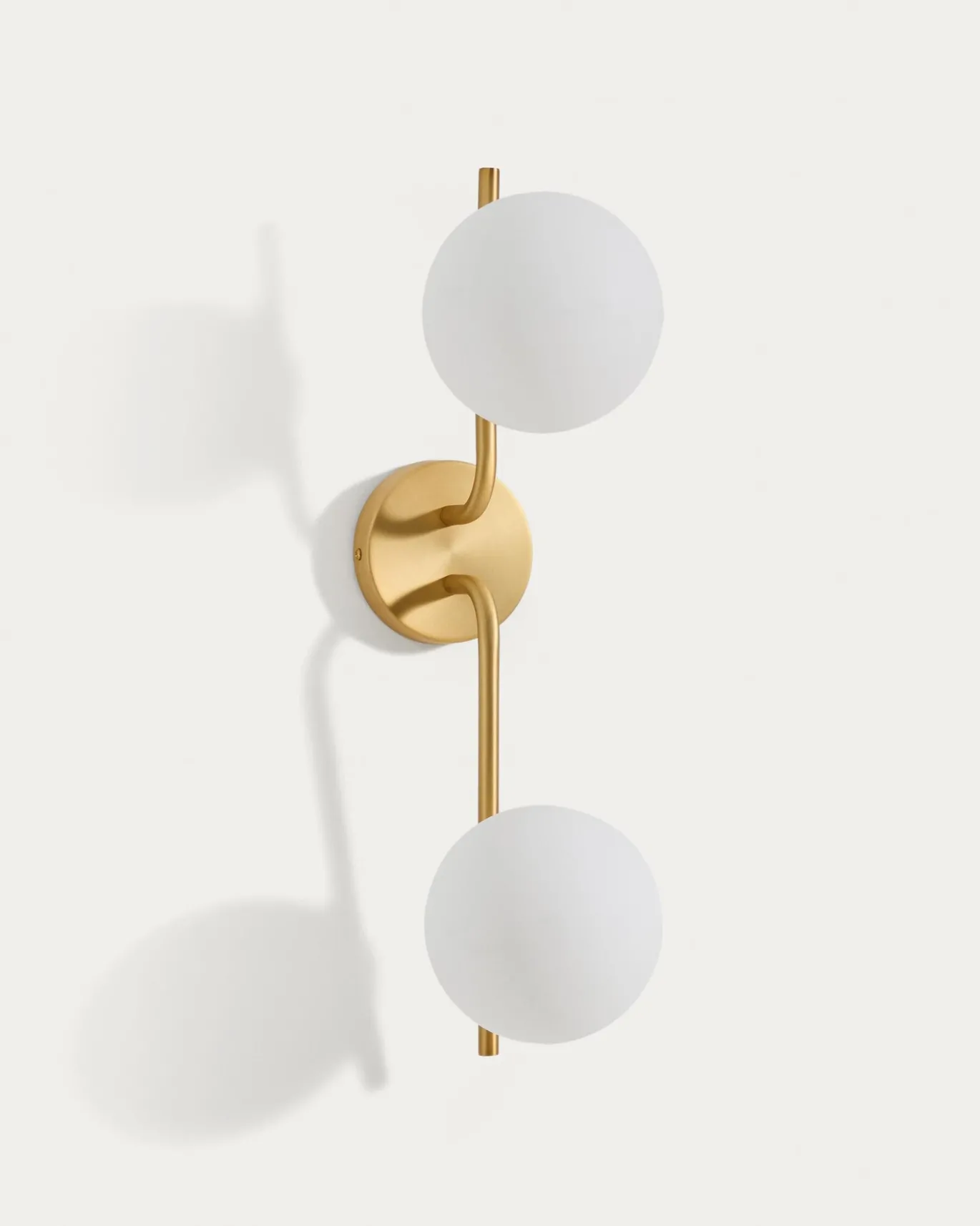 Kave Home Wandlamp Brisia Metaal Messing Glas Ø15cm