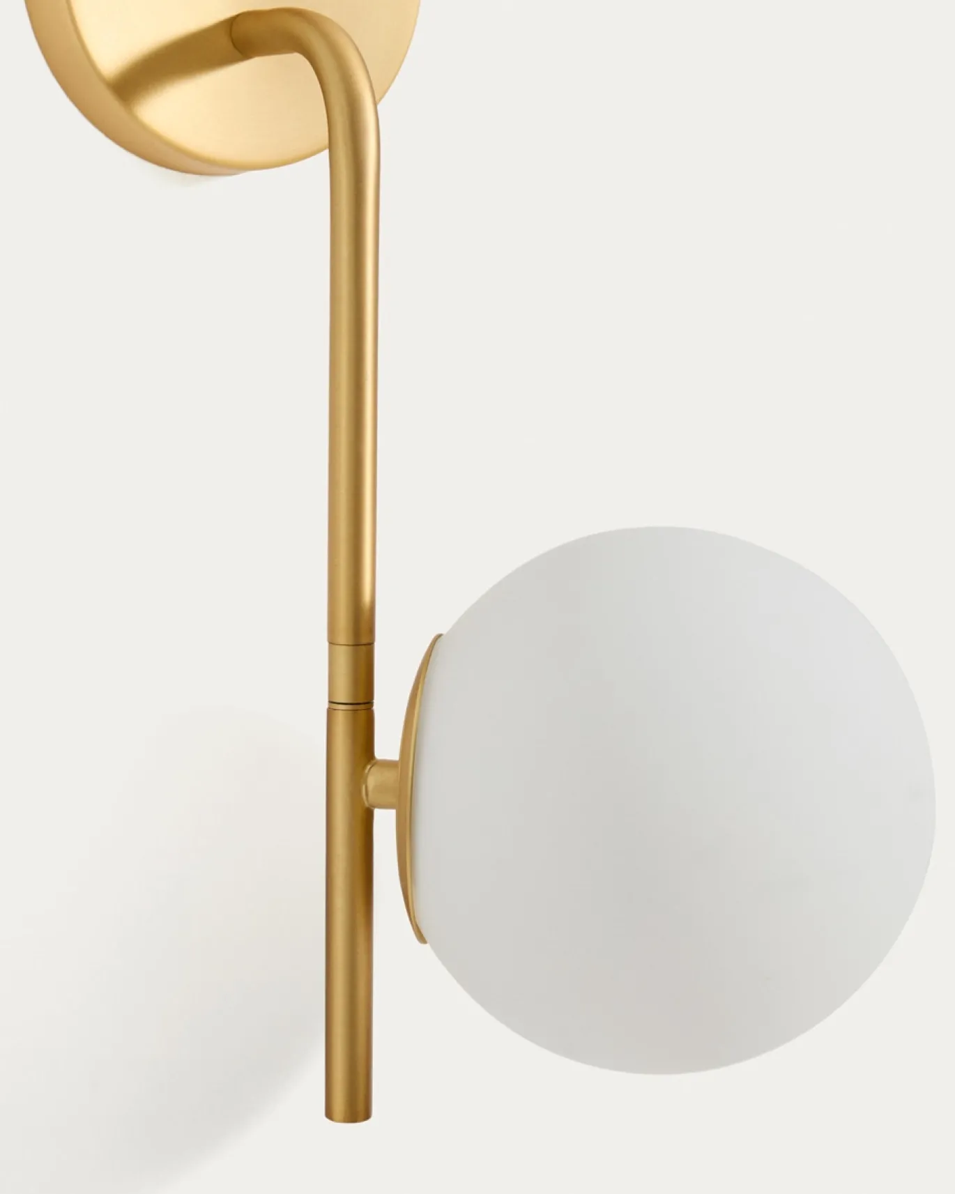 Kave Home Wandlamp Brisia Metaal Messing Glas Ø15cm