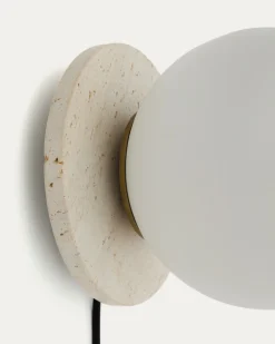 Kave Home Wandlamp Malachi Van Glas En Travertin