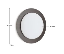 Kave Home Wandlamp Novae Geborsteld RVS Bruin en Gepolijst Glas Ø40cm
