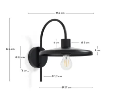 Kave Home Wandlamp Nuvira Gesatineerd Zwart Metaal