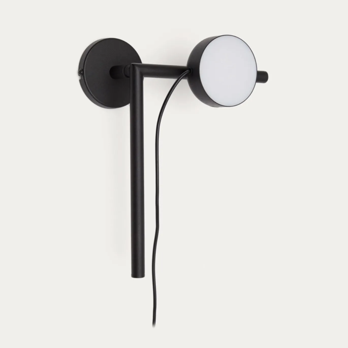 Kave Home Wandlamp Orey Zwart met Verplaatsbare Spot