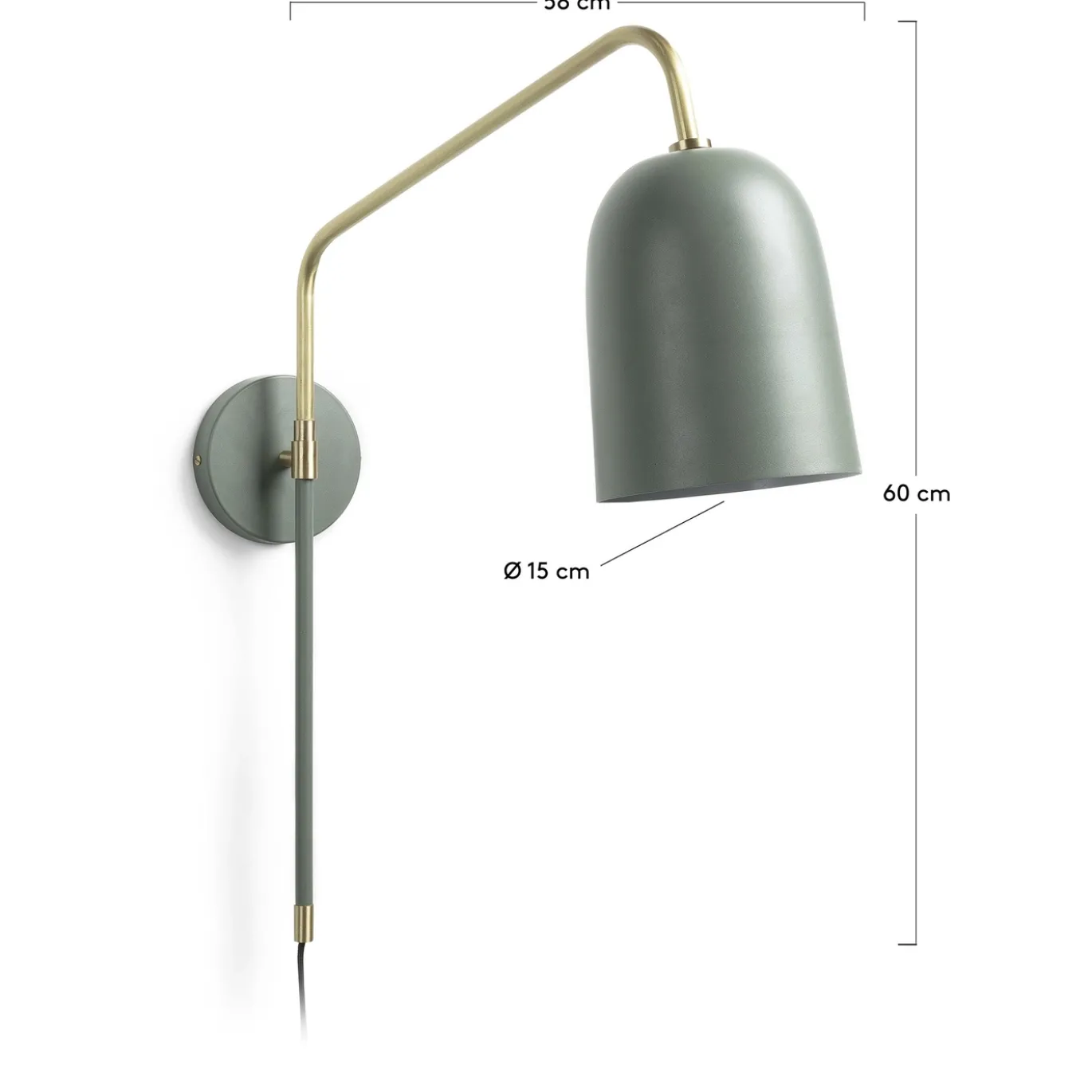 Kave Home Wandlamp Stalen Audrie met Groene
